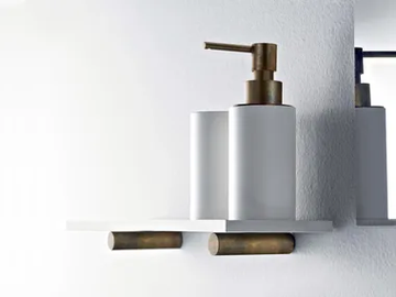 TAG - Bathroom shelf with toothbrush holder and soap dispenser by Rubinetterie Treemme - view 2